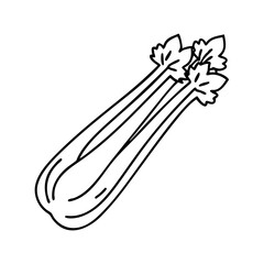 celery stalk icon, celery stalk line art - simple line art of celery stalk, perfect for celery stalk logos and icons