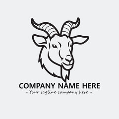Head of goat illustration black and white for logo company vector image