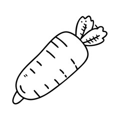 daikon radish icon, daikon radish line art - simple line art of daikon radish, perfect for daikon radish logos and icons
