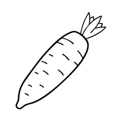 daikon radish icon, daikon radish line art - simple line art of daikon radish, perfect for daikon radish logos and icons
