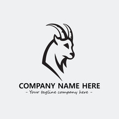 Head of goat illustration black and white for logo company vector image