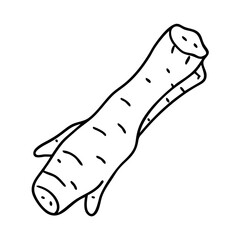 horseradish root icon, horseradish root line art - simple line art of horseradish root, perfect for horseradish root logos and icons