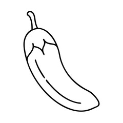 jalape o pepper icon, jalape o pepper line art - simple line art of jalape o pepper, perfect for jalape o pepper logos and icons
