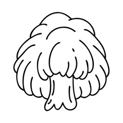 lion s mane mushroom icon, lion s mane mushroom line art - simple line art of lion s mane mushroom, perfect for lion s mane mushroom logos and icons