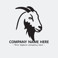 Head of goat illustration black and white for logo company vector image