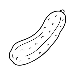 pickled cucumber icon, pickled cucumber line art - simple line art of pickled cucumber, perfect for pickled cucumber logos and icons