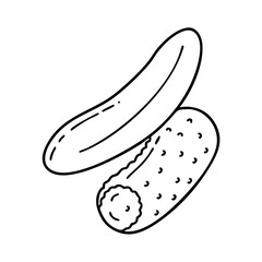 pickled cucumber icon, pickled cucumber line art - simple line art of pickled cucumber, perfect for pickled cucumber logos and icons