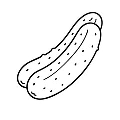 pickled cucumber icon, pickled cucumber line art - simple line art of pickled cucumber, perfect for pickled cucumber logos and icons