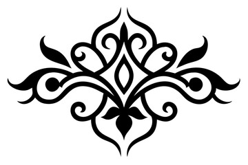 Baroque Swirl Accent ornament on white background