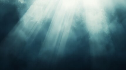 Obraz premium Abstract Underwater Scene with Sun Rays Penetrating Through Deep Blue Water