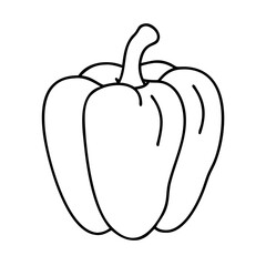 red bell pepper icon, red bell pepper line art - simple line art of red bell pepper, perfect for red bell pepper logos and icons