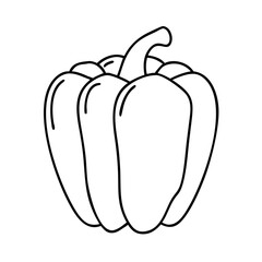 red bell pepper icon, red bell pepper line art - simple line art of red bell pepper, perfect for red bell pepper logos and icons