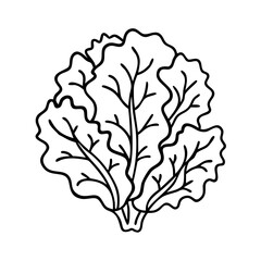 red leaf lettuce icon, red leaf lettuce line art - simple line art of red leaf lettuce, perfect for red leaf lettuce logos and icons