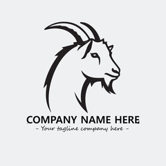 Head of goat illustration black and white for logo company vector image