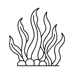 seaweed icon, seaweed line art - simple line art of seaweed, perfect for seaweed logos and icons