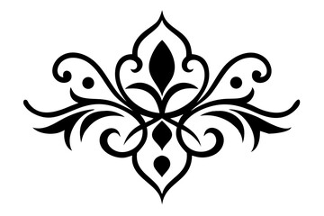 Baroque Swirl Accent ornament on white background