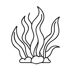 seaweed icon, seaweed line art - simple line art of seaweed, perfect for seaweed logos and icons