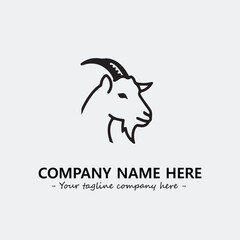 Head of goat illustration black and white for logo company vector image