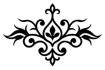 Baroque Swirl Accent ornament on white background