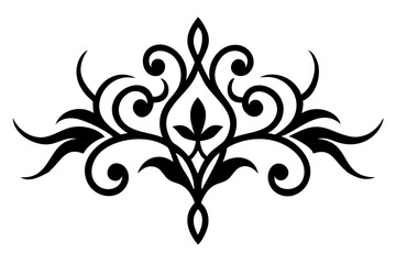 Baroque Swirl Accent ornament on white background