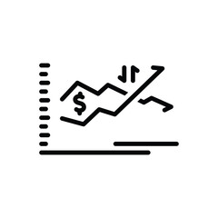 Black line icon for volatility