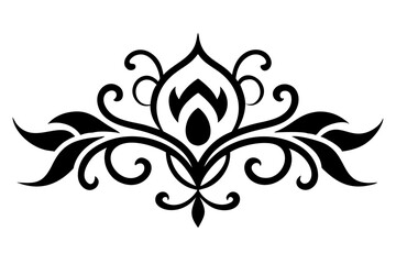 Baroque Swirl Accent ornament on white background