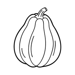 acorn squash icon, acorn squash line art - simple line art of acorn squash, perfect for acorn squash logos and icons
