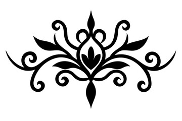 Baroque Swirl Accent ornament on white background