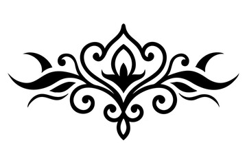 Baroque Swirl Accent ornament on white background