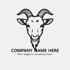Head of goat illustration black and white for logo company vector image