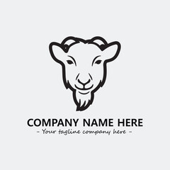 Head of goat illustration black and white for logo company vector image