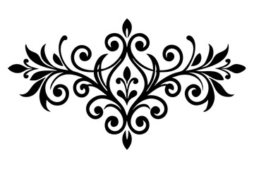 Baroque Swirl Accent ornament on white background