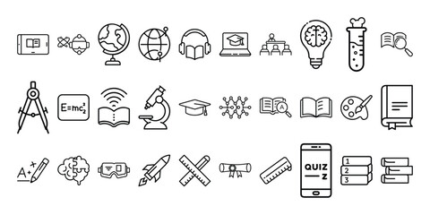 Educational learning liner icon of vector illustration 