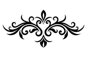 Baroque Swirl Accent ornament on white background