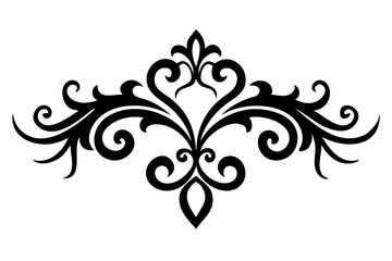 Baroque Swirl Accent ornament on white background