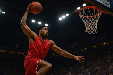 Dynamic basketball slam dunk