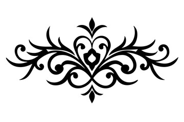 Baroque Swirl Accent ornament on white background