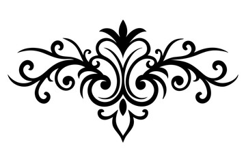 Baroque Swirl Accent ornament on white background