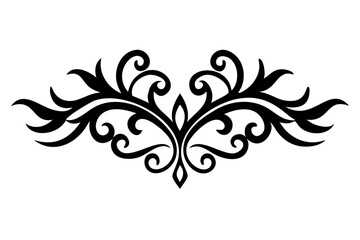 Baroque Swirl Accent ornament on white background