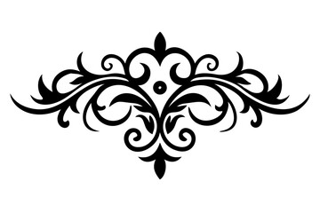 Baroque Swirl Accent ornament on white background