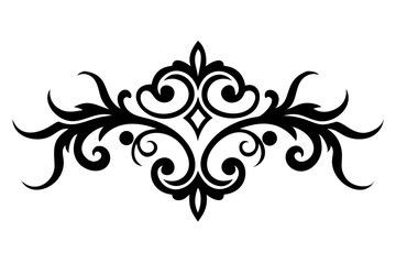 Fototapeta premium Baroque Swirl Accent ornament on white background