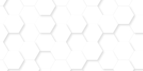Abstract emboss white Hexagonal Background. Luxury White Pattern. Vector Futuristic minimal honeycomb mosaic white background. geometric mesh cell texture. modern futuristic wallpaper.	
