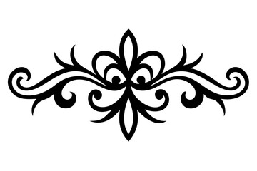 Baroque Swirl Accent ornament on white background