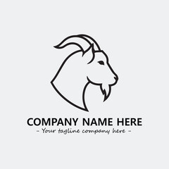 Head of goat illustration black and white for logo company vector image
