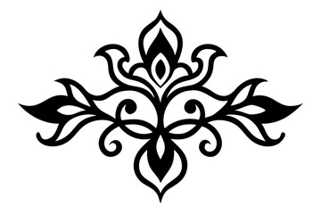 Baroque Swirl Accent ornament on white background