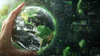 Digital Transformation Business concept. Futuristic enterprise resource planning optimizing sustainable