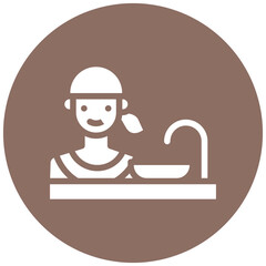 Woman Washing Dishes Icon