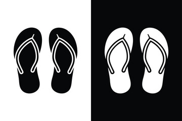 Minimalist Flip Flops Vector Icons for Summer Holidays. Ideal for Teams, Friends, and Travel Design Projects