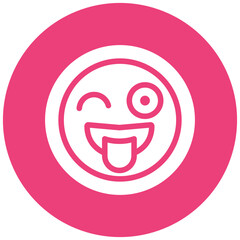 Obraz premium Winking Face with Tongue Icon