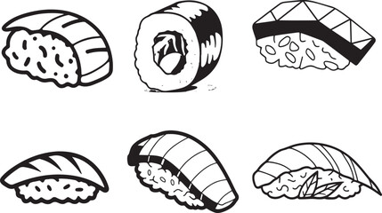 sushi ramen japanese food simple logo icon minimalis modern vector illustration, isolated on white background